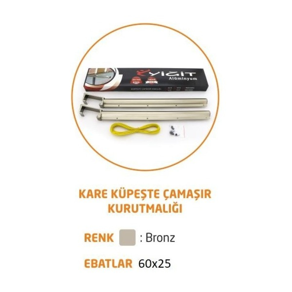 Kare Küpeşte Alüminyum Balkon Çamaşır Kurutmalık 60X25 mm - 1 Adet Çamaşır Kurutma Makineleri Fiyatı