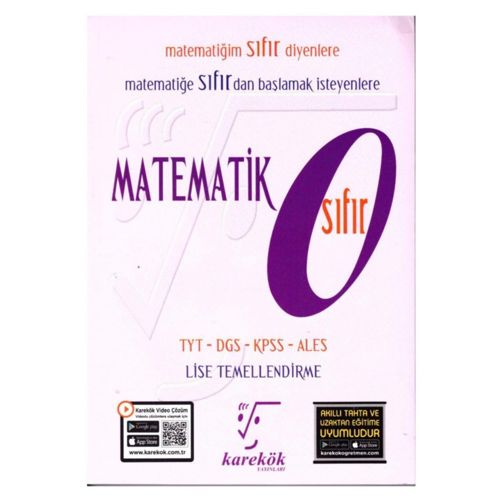 Karekök Yayınları Matematik 0 Sıfır 2023 Lise Temellendirme Ders Sınav Kitapları Fiyatı