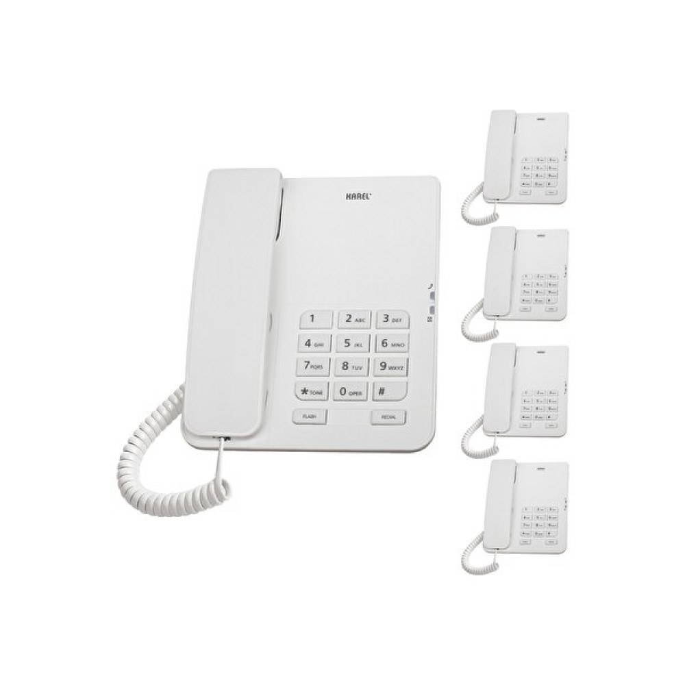 Karel Tm140 Analog Beyaz Masaüstü Telefon 5 Adet Telsiz Telefon Fiyatı