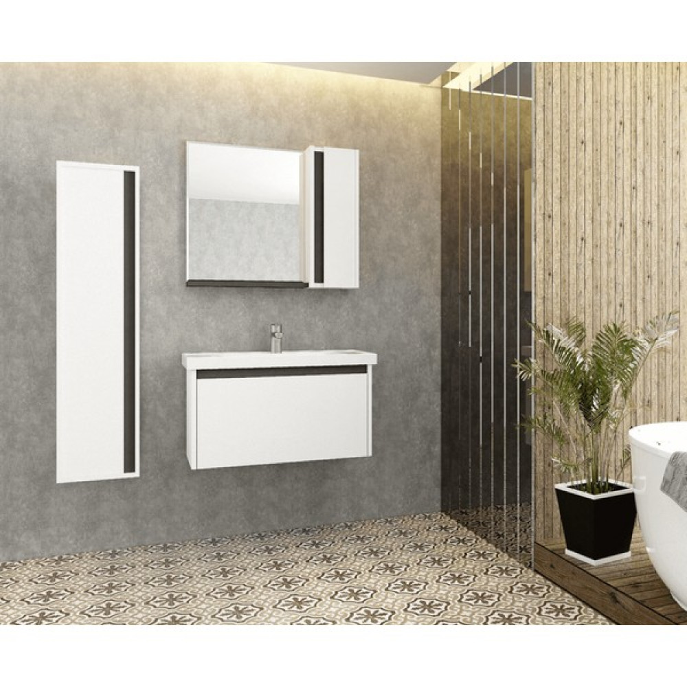 Karen Aksu 80 cm Banyo Dolabı Seti , Beyaz Banyo Dolabı / Mobilyası Fiyatı