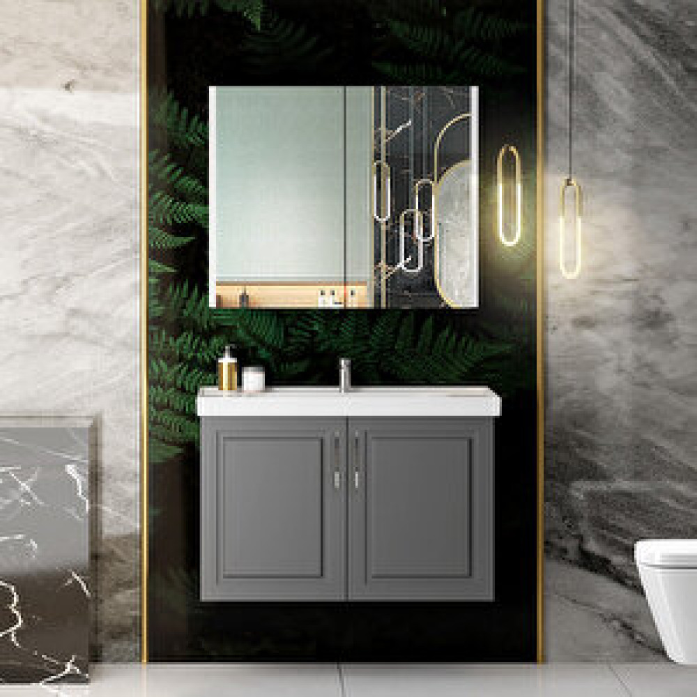 Karen Banyo Ari̇n Banyo Dolabi Takimi Mdf, 60 Cm, Antrasi̇t, Lavabo Dahil Lavabolu.. 60 cm Banyo Dolabı / Mobilyası Fiyatı