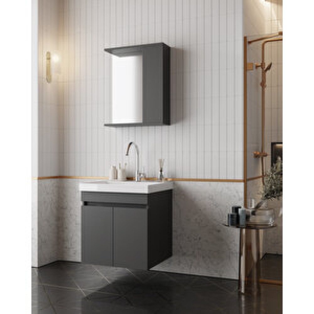 Karen Banyo Arya Banyo Dolabı Seti̇ 60 Cm, Mat Antrasi̇t Banyo Dolabı / Mobilyası Fiyatı