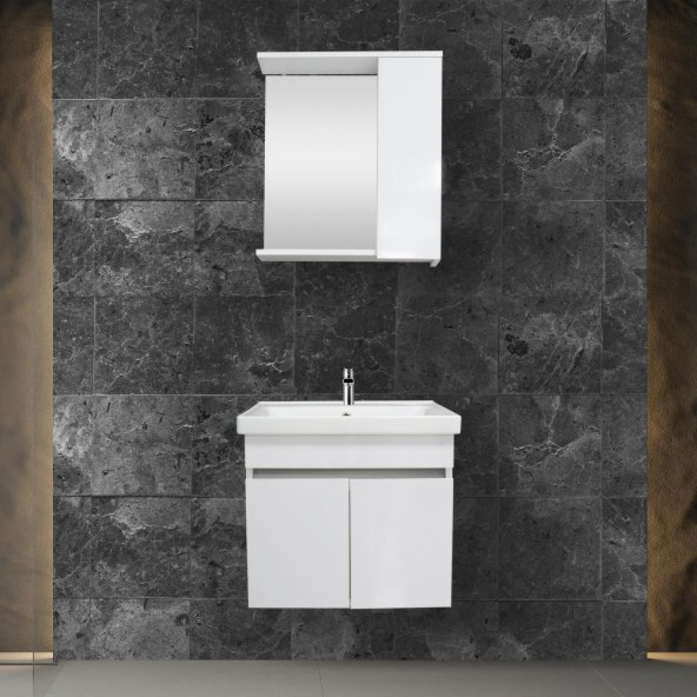 Karen Banyo Koza Banyo Dolabi Seti, 60 Cm Beyaz, Lavabo Dahil Banyo Dolabı / Mobilyası Fiyatı