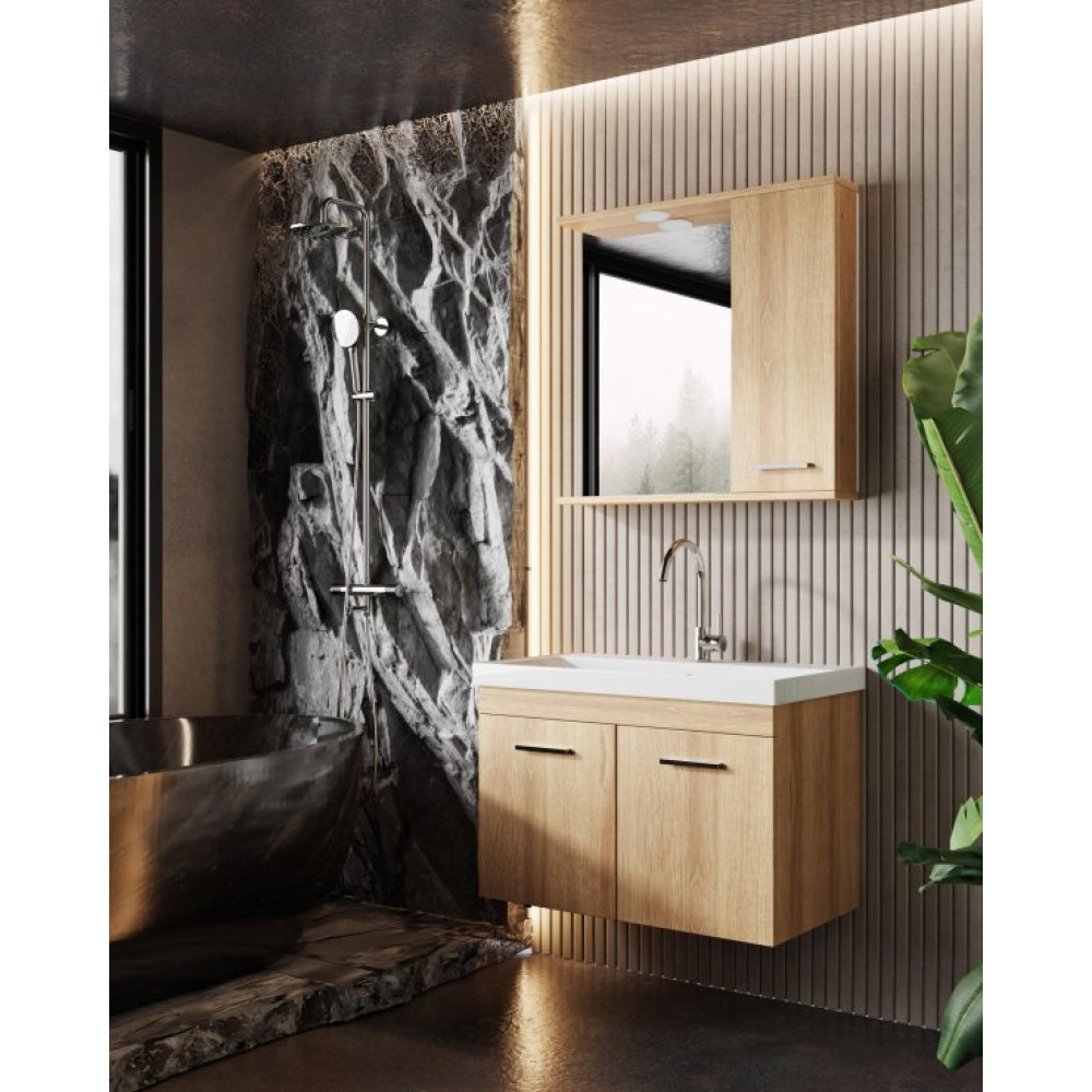 Karen Banyo Nil Banyo Dolabi Seti, 60 Cm, Sonomo Mese, Lavabo Dahil Banyo Dolabı / Mobilyası Fiyatı