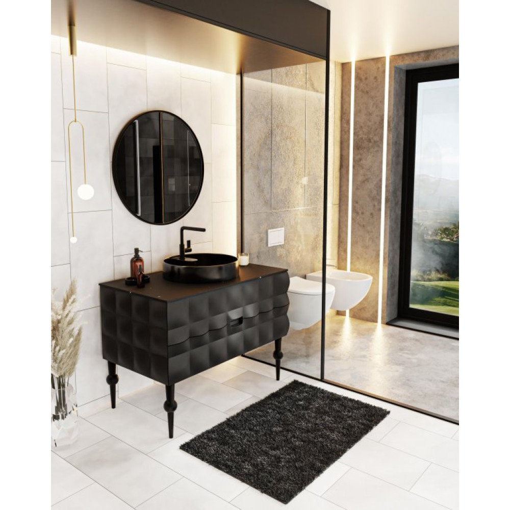 Karen Banyo Onyx 100 Cm Banyo Dolabi, Siyah, Lavabo Dahil Banyo Dolabı / Mobilyası Fiyatı