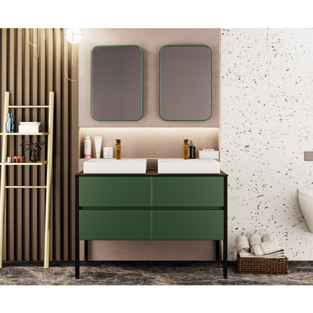 Karen Yeşim 120 cm Banyo Dolabı Seti , Yeşil Banyo Dolabı / Mobilyası Fiyatı