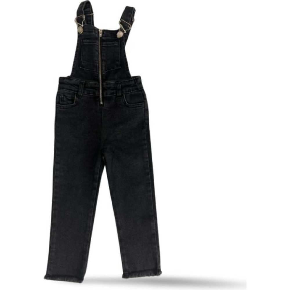 Karenimo Kids 2 - 8 Yaş Kot Fermuarlı Kız Çocuk Salopet Siyah Bebek Tulumu Fiyatı