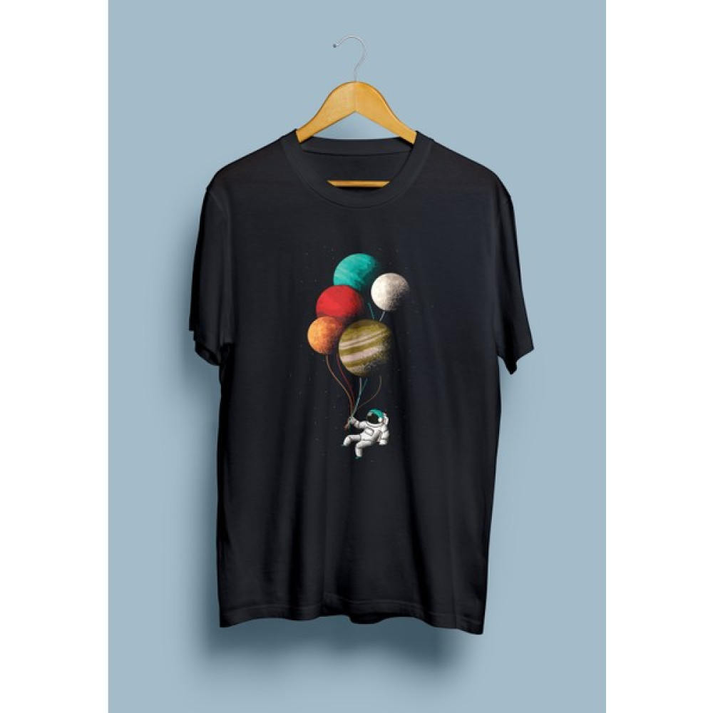 Karga Shop Gezegen Astronot Balon Tasarım Tişört Erkek T-shirt Fiyatı