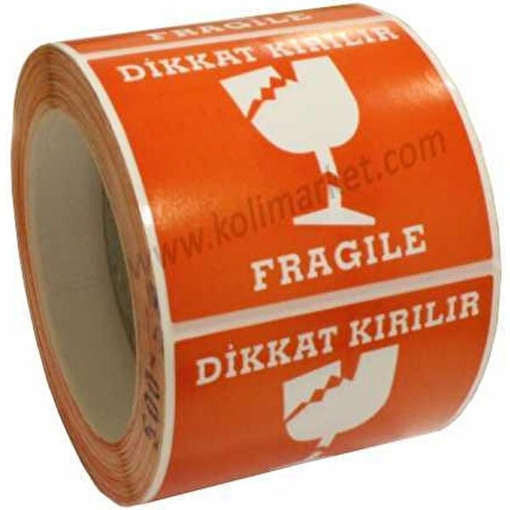 Kargo Toptancısı Dikkat Kırılır Etiketi 73X73 500 Sarım 2'li Dosya Fiyatı