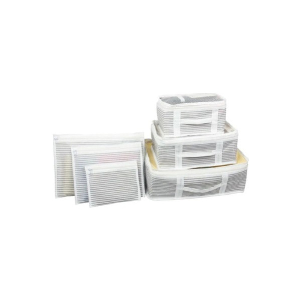 Karhome Avm Bavul Organizer 6'lı Bavul Organizer 6 Parça Bavul Düzenleyici Çizgili - Gri Eşya Saklama / Düzenleme Fiyatı