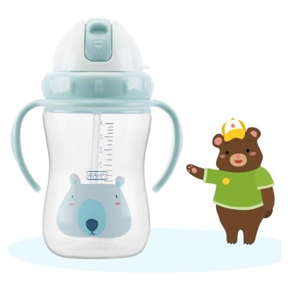 Karikatür Bebek Besleme Şişe Tritan Bebek Drinker Sippy Eğitim Kupası Çocuk Kupa Bebek Süt Su Şişesi Saman Içme Öğrenmek | Bardaklar (Mavi) - Mavi Suluk Fiyatı
