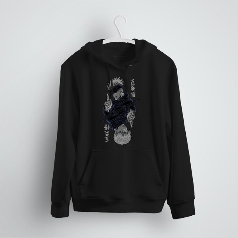Karikatür Store Gojo Satoru Jujutsu Kaisen Baskılı Anime Kapşonlu Sweat Bayan Sweatshirt Fiyatı