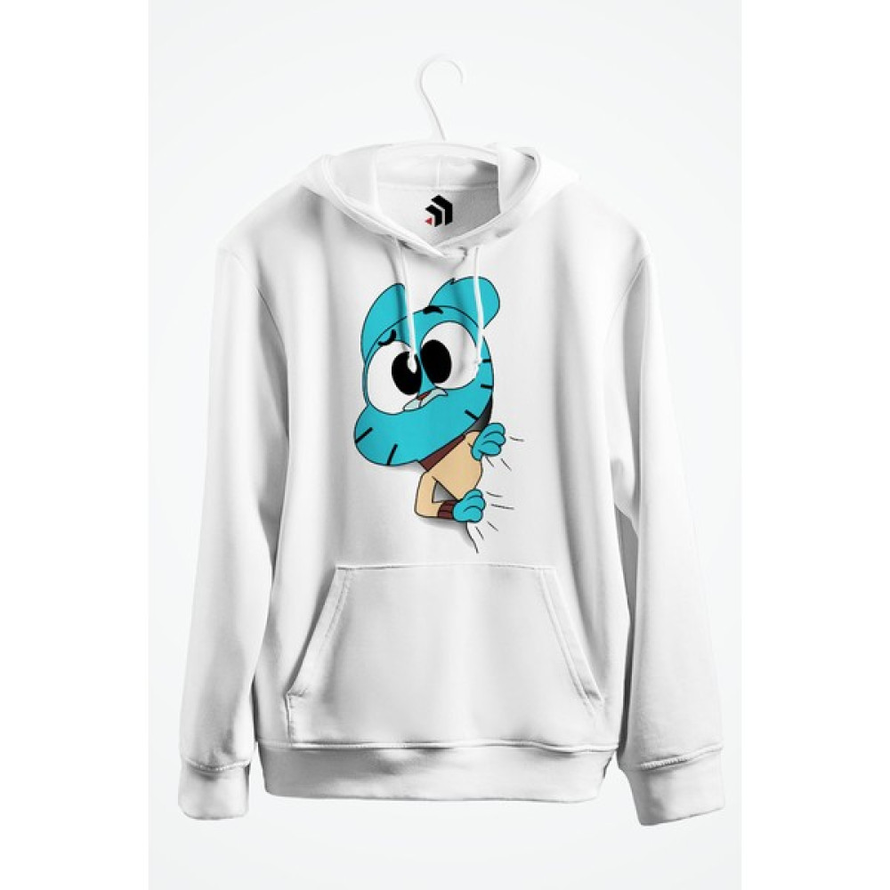 Karikatür Store Gumball How Did I Get Here? Baskılı Kapşonlu Sweatshirt Bayan Sweatshirt Fiyatı