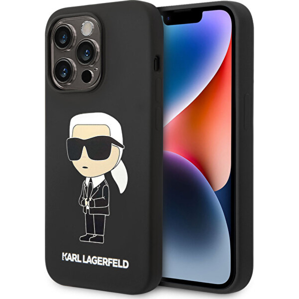 KARL LAGERFELD iPhone 14 Pro Max Uyumlu Kılıf Karl Lagerfeld Magsafe Şarj Özellikli Silikon Karl Dizayn Kapak - Siyah Cep Telefonu Kılıfı Fiyatı