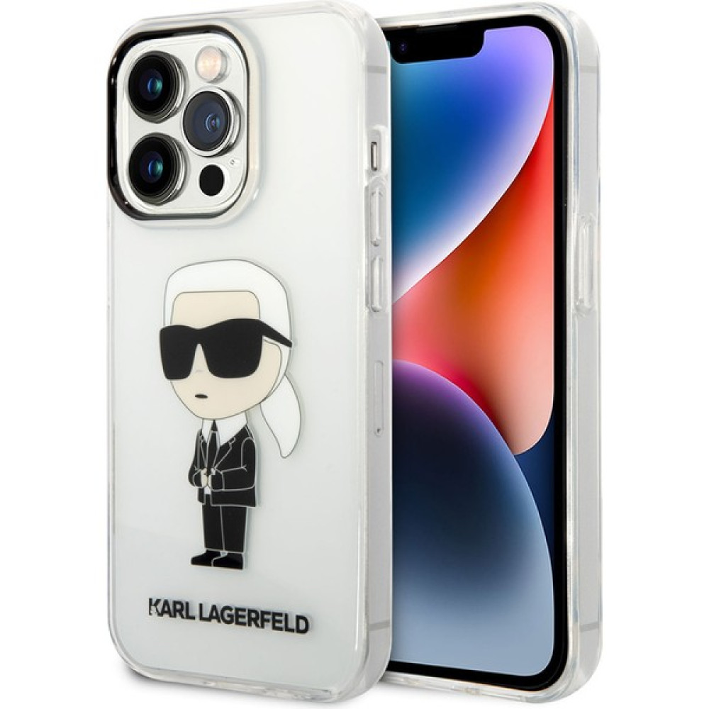 KARL LAGERFELD iPhone 14 Pro Max Uyumlu Kılıf Karl Lagerfeld Transparan Ikonik Karl Dizayn Kapak - Şeffaf Cep Telefonu Kılıfı Fiyatı