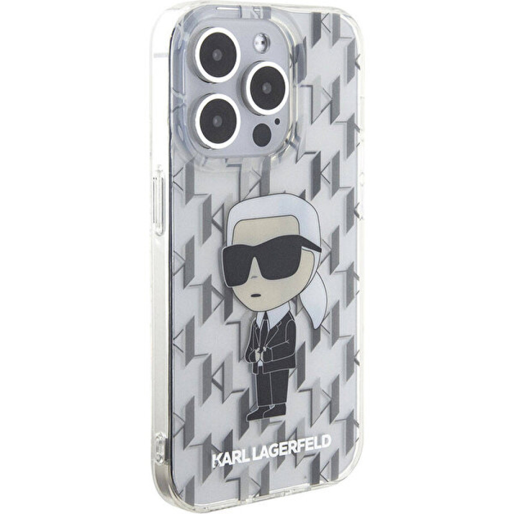 KARL LAGERFELD iPhone 15 Pro Uyumlu Kılıf Karl Lagerfeld Iml Ikonik Monogram Orjinal Lisanslı Kapak Şeffaf Cep Telefonu Kılıfı Fiyatı