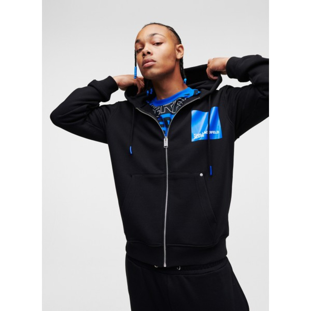 Karl Lagerfeld Kapüşon Yaka Siyah Erkek Sweatshırt 235D1803_Klj Regular Zıp Up Hoodıe Erkek Sweatshirt Fiyatı
