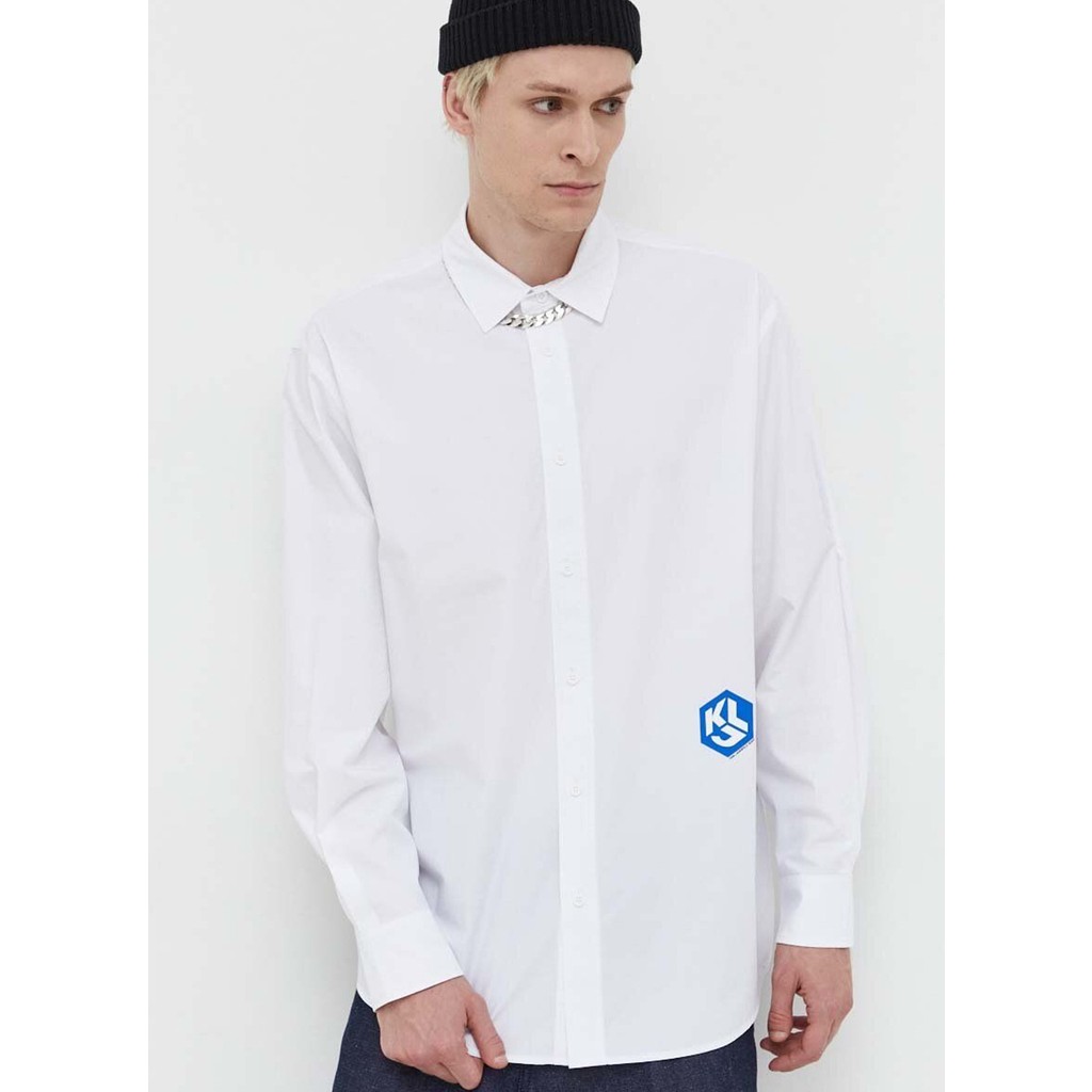 Karl Lagerfeld Normal Beyaz Erkek Gömlek 236D1603_KLJ Monogram Shırt Giyim & İç Giyim Fiyatı