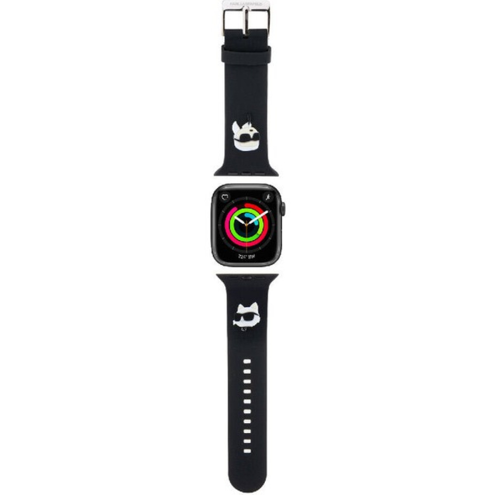 Karl Lagerfeld Watch 44MM Uyumlu Kordon Karl Lagerfeld Orjinal Lisanslı Ikonik Karl & Choupette Logolu Strap Kayış - Siyah Giyilebilir Teknoloji Aksesuarları Fiyatı