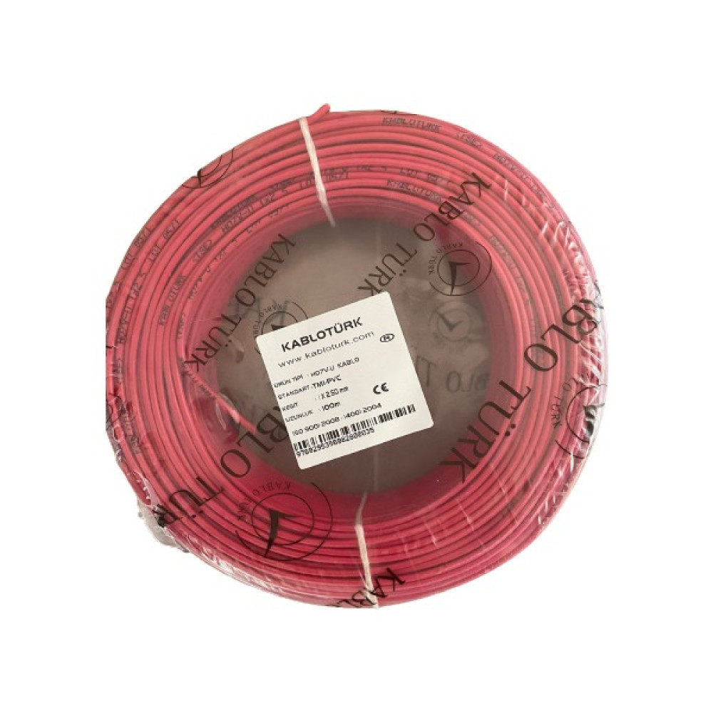Karluna 2,5 mm Nya Kırmızı Kablo (H07V-U)(100MT) Oto Boyaları Fiyatı