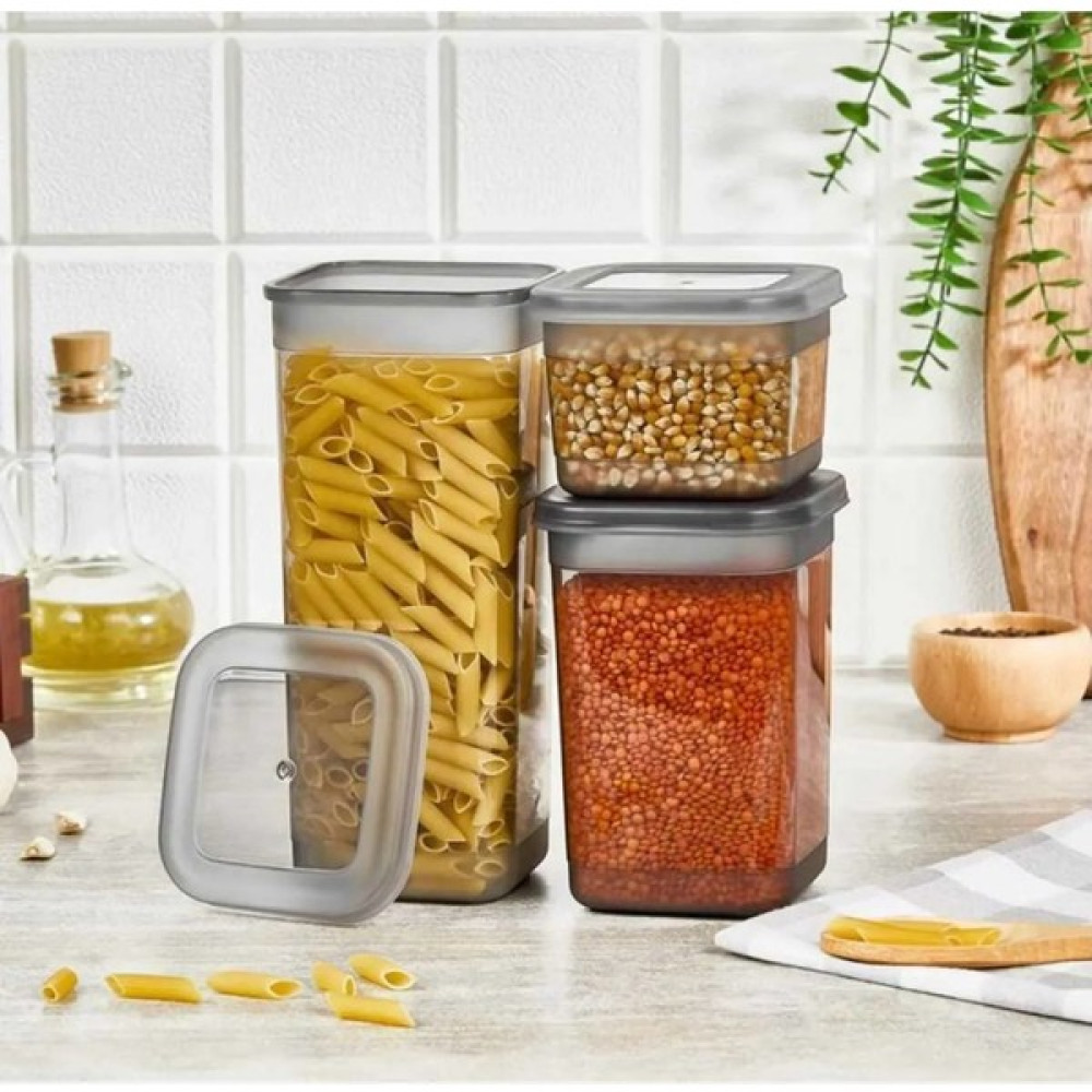 Karma Grup Plastik Üçlü Saklama Kabı Erzak Saklama 3 Parça 1750ML 1200ML 550ML Kuru Bakliyat Saklama Kapları Fiyatı