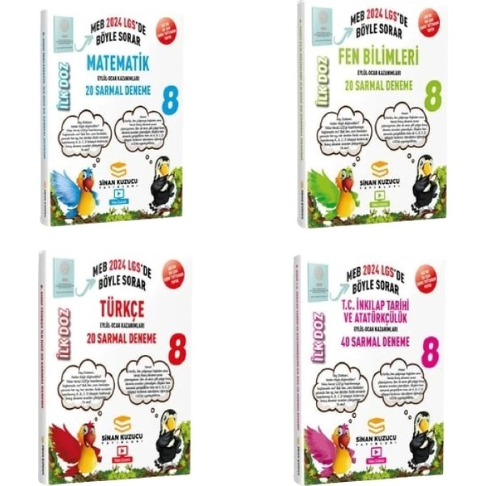 Karma Kitaplar Sinan Kuzucu Yayınları LGS Matematik – Türkçe - Fen Bilimleri ve T.C. İnkılap Tarihi ve Atatürkçülük İlk Doz Denemeleri Ders Sınav Kitapları Fiyatı