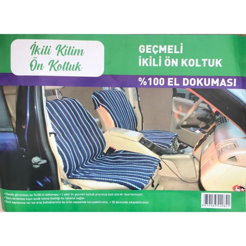 Karmat Ikili Kilim Ön Koltuk - Lacivert Oto Koltuk Minderi Fiyatı