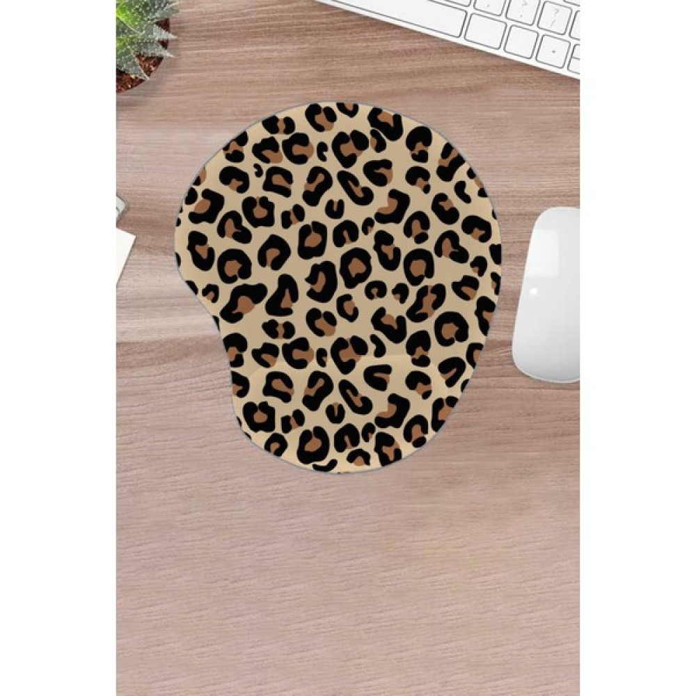 Karmat Leopar Desenli Mouse Pad, Bilek Destekli,konforlu Mousepad, Bilgisayar Aksesuarı - Kahverengi Mouse Pad Fiyatı