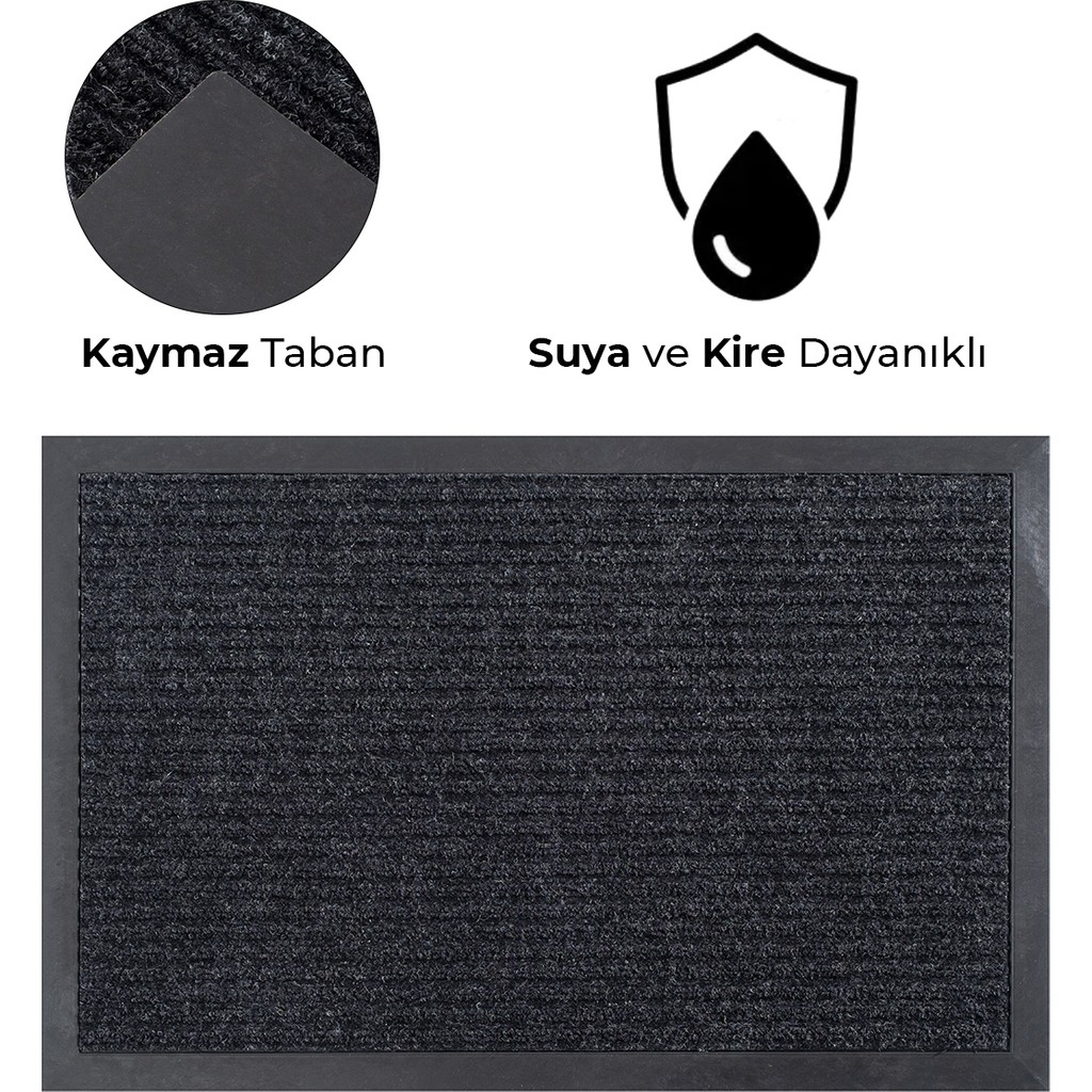 Karmat Nem Alıcı, Toz Alıcı Paspas, Iç ve Dış Mekan Paspası, Kapı Önü Paspas, Giriş Paspası, Havuzlu Paspas - Siyah - 45 x 70 cm Araca Özel Paspaslar Fiyatı