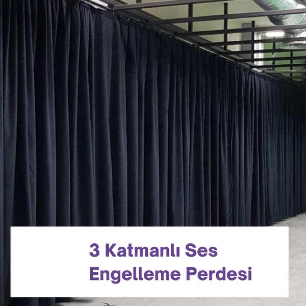 Karmina Perde 3 Katmanlı Akustik Ses Engeleyici Perde 130X250CM Pileli- %100 Işık Geçirmez-Yalıtım Perdesi - Siyah - 130 x 250 cm Fon Perde Fiyatı