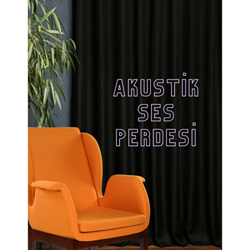 Karmina Perde 3 Katmanlı Akustik Ses Engelleme Perdesi 130X250 cm Pilesiz - 130 x 250 cm - Siyah Fon Perde Fiyatı
