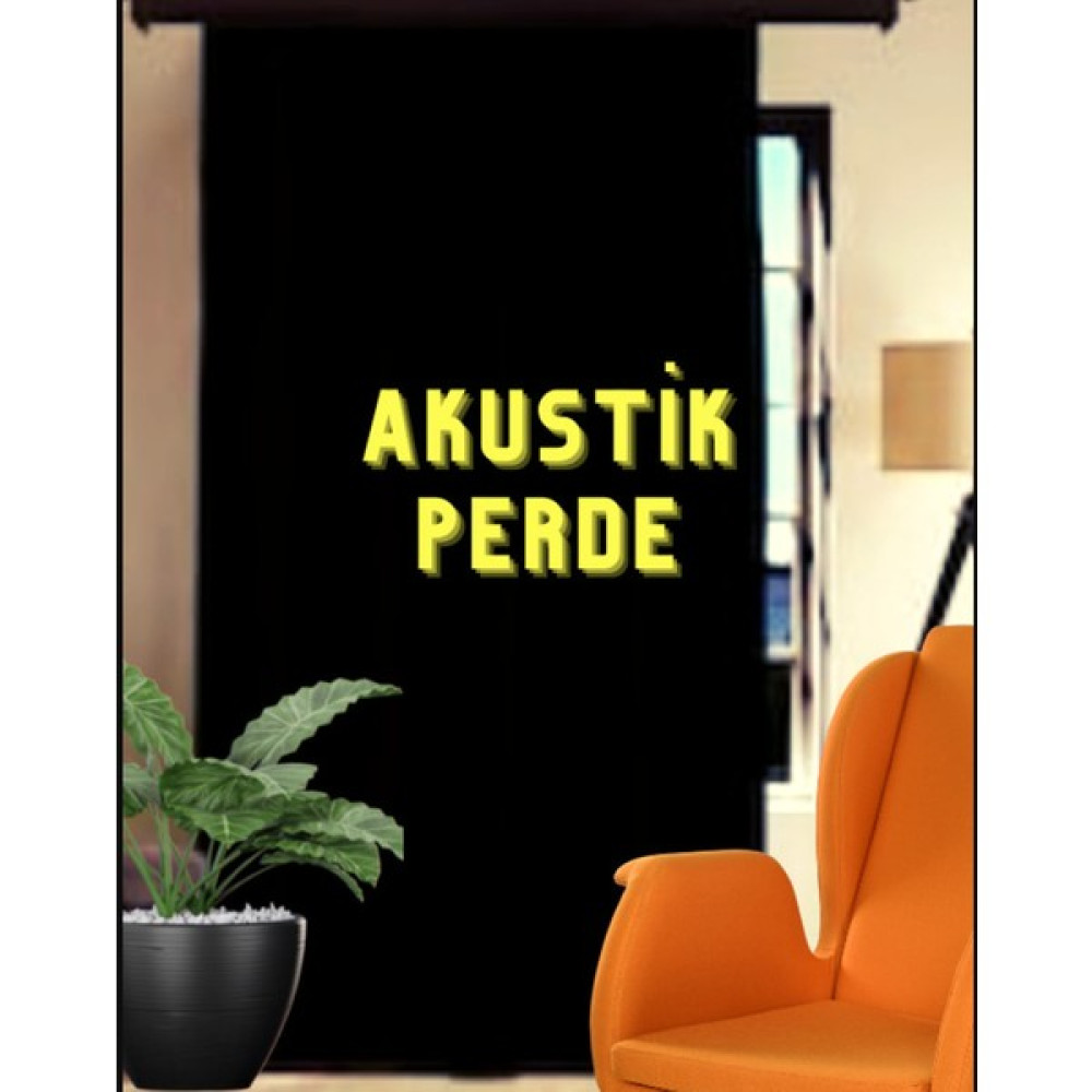 Karmina Perde Akustik Perde 140X250 cm Pilesiz - 140 x 250 cm - Siyah Fon Perde Fiyatı