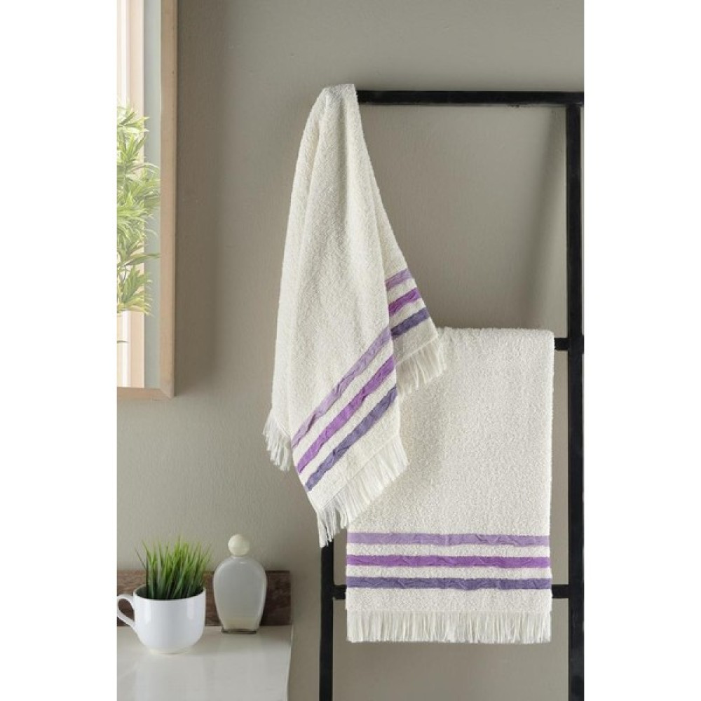 Karna Home 50 x 90 + 70 x 140 cm Floria 2'li Banyo Havlu Seti Hamam Takımı - Beyaz - 50 x 90 cm El / Yüz Havlusu Fiyatı