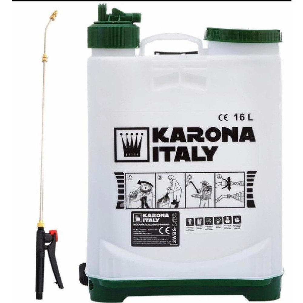 Karona Italy Mekanik Püskürtme Makinesi Sırt Tipi 16 Lt İlaçlama Makinesi Fiyatı