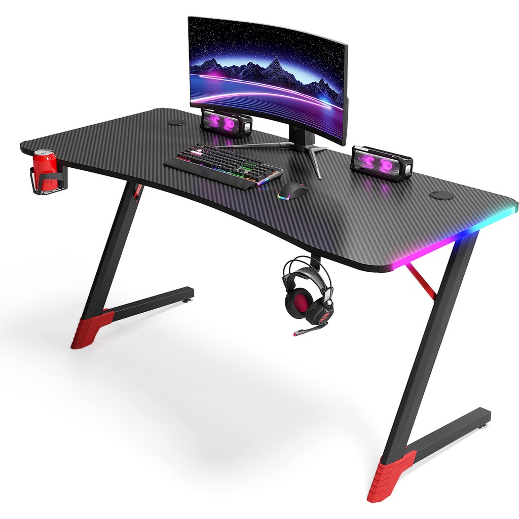 Karr Gaming Spark 25mm RGB Aydınlatmalı Oyuncu Masası | Siyah Karbon Fiber Kaplama - 140x60 Bilgisayar Masası Fiyatı