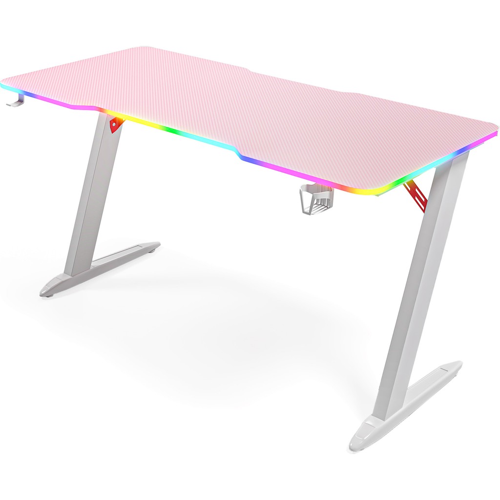 Karr Gaming Thunder 25mm RGB Aydınlatmalı Oyuncu Masası | Pembe Karbon Fiber Kaplama - 140 x 65 Bilgisayar Masası Fiyatı