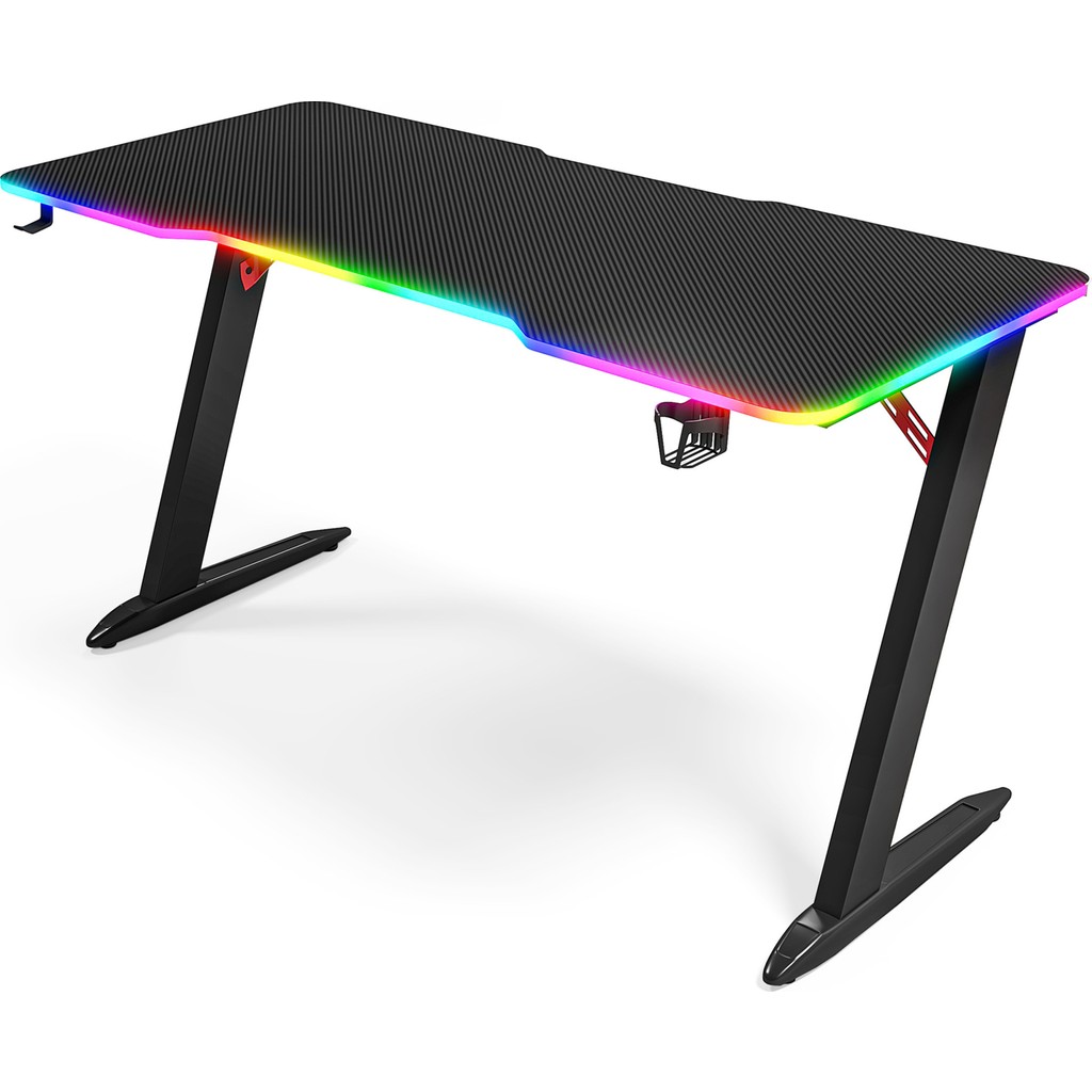 Karr Gaming Thunder 25mm RGB Aydınlatmalı Oyuncu Masası | Siyah Karbon Fiber Kaplama - 140 x 65 Bilgisayar Masası Fiyatı