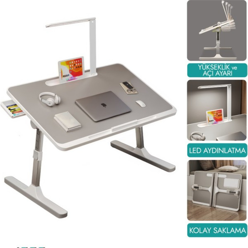 Karr Office Yükseklik Ayarlı Laptop Sehpası | Yükseklik Ve Açı Ayarlı Çalışma Sehpası | Katlanabilir Laptop Sehpası | Katlanabilir Çalışma Sehpa 60x40 Sehpa Fiyatı