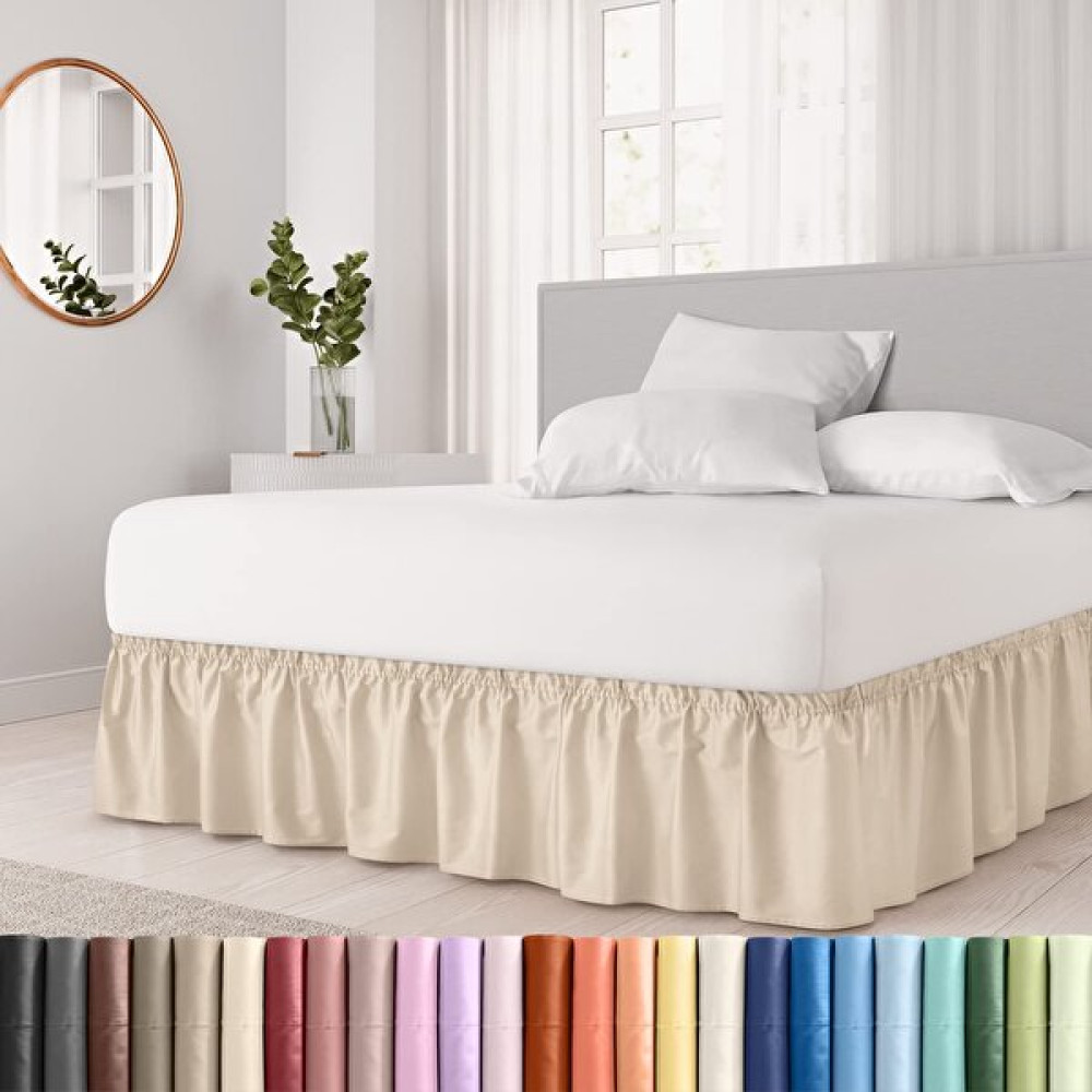 Karsu Home Karsuhome Baza Fırfırı / Baza Eteği Çift Kişilik - 160 x 200 cm - Bej Yatak Örtüsü Fiyatı