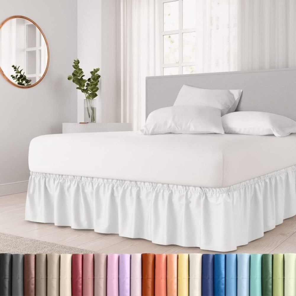 Karsu Home Karsuhome Baza Fırfırı / Baza Eteği Çift Kişilik - 160 x 200 cm - Beyaz Yatak Örtüsü Fiyatı