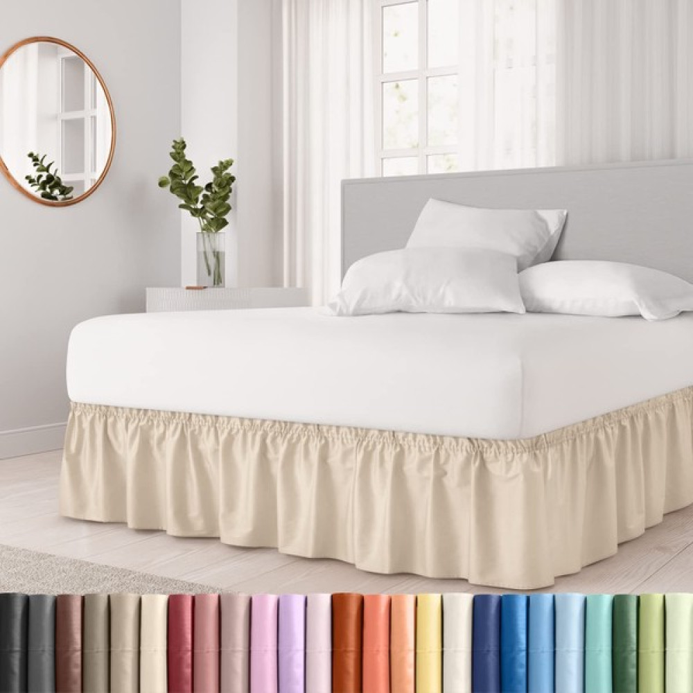 Karsu Home Karsuhome Baza Fırfırı / Baza Eteği Tek Kişilik - 100 x 200 cm - Bej Yatak Örtüsü Fiyatı