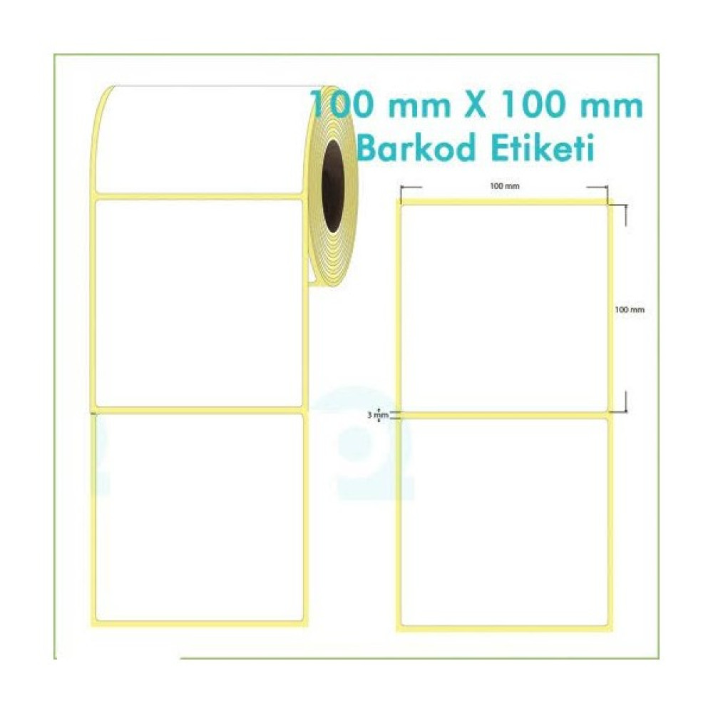 Kartallar Etiket 100X100MM Termal Barkod Etiketi 1 Rulo 250 Adet - 1 Rulo - 10 x 10 mm Barkod Okuyucular Fiyatı