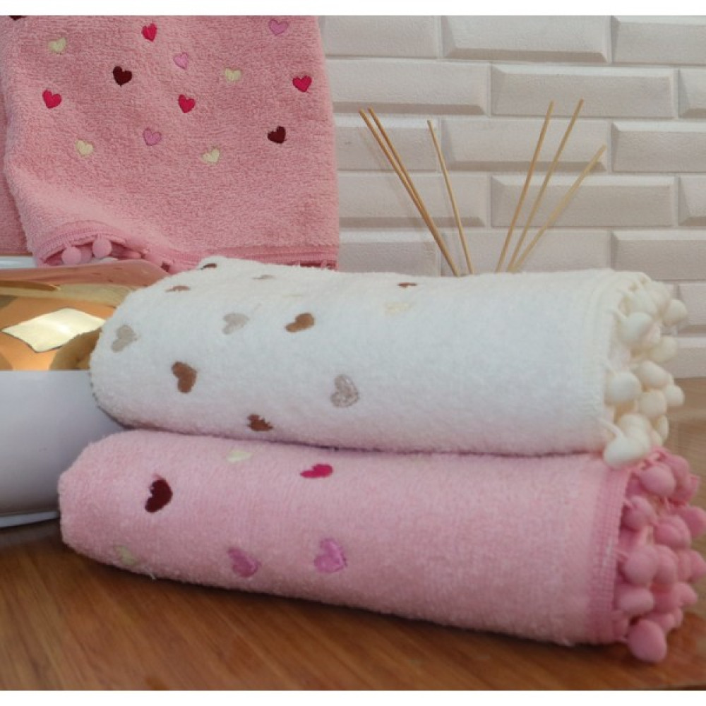Karteks Ponponlu El Yüz Havlusu 2li - Ekru - 50 x 90 cm El / Yüz Havlusu Fiyatı