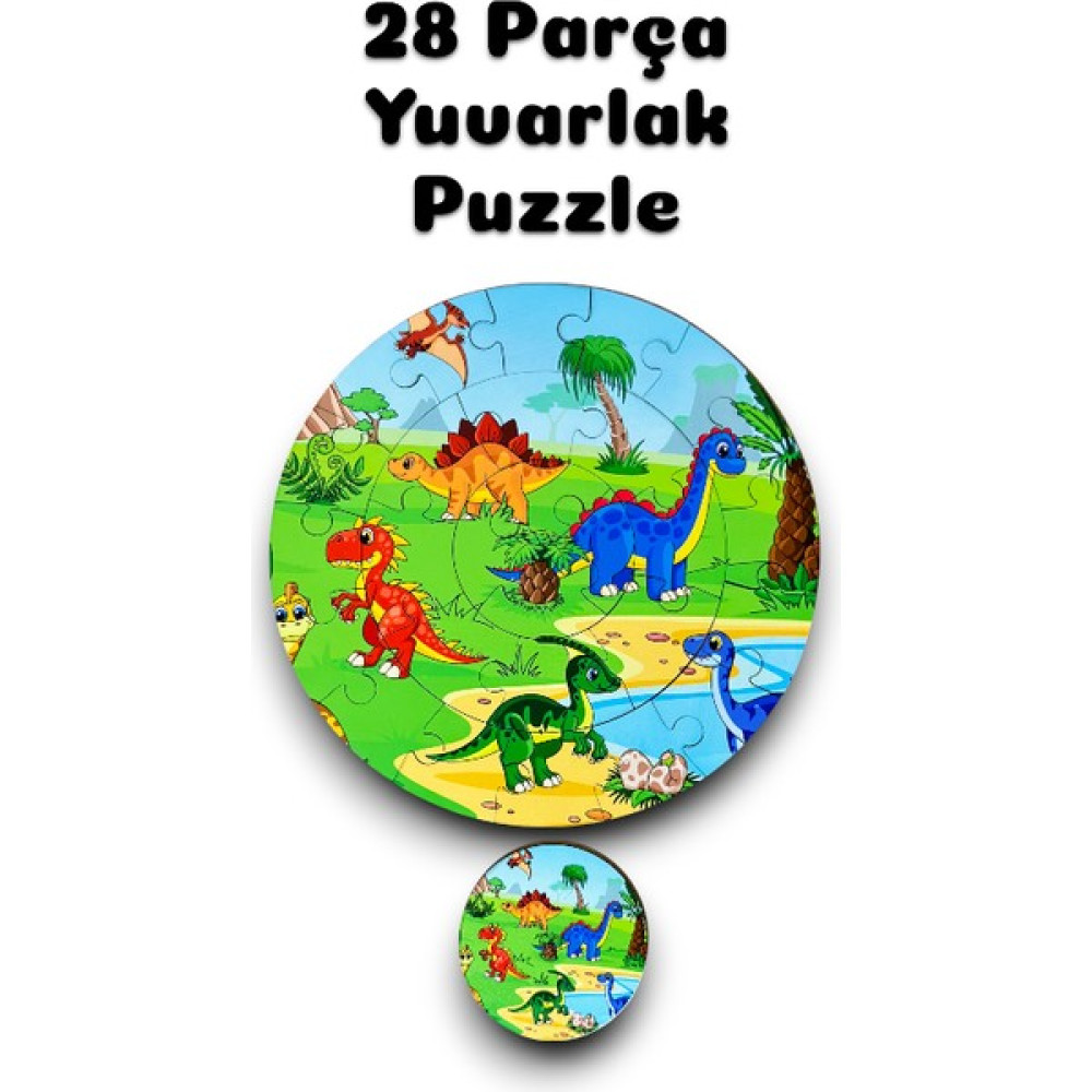 Karter İnovasyon Dinazor Yuvarlak Puzzle, Mega Boy Yuvarlak Puzzle,eğitici Puzzle Oto Boyaları Fiyatı