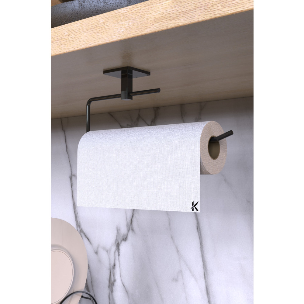 KARTEYA Siyah Rulo Havluluk Peçetelik Yapışkanlı Pratik Banyo Mutfak Askısı Mutfak Gereçleri Fiyatı