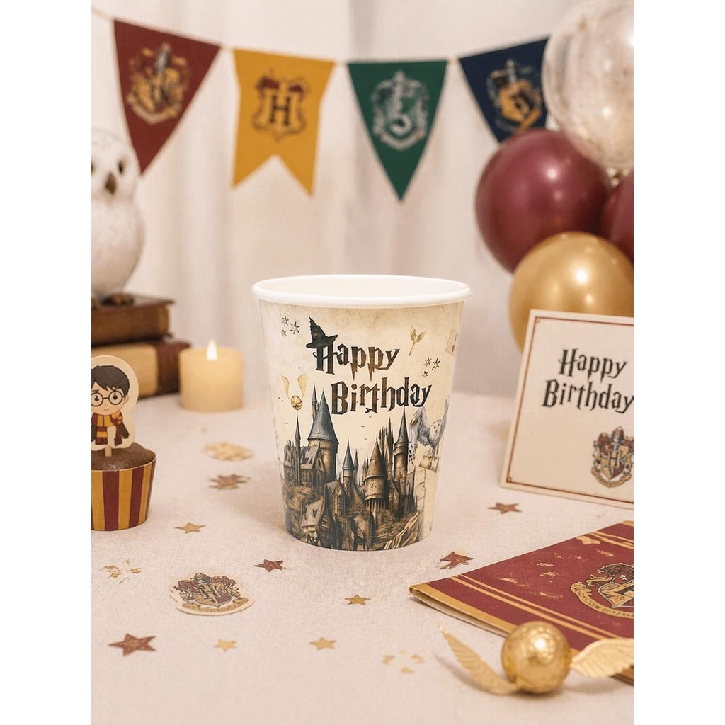Karton Doğum Günü Bardağı Harry Potter Temalı Bardak 8'li - Kırmızı Fincan / Bardak / Kahve Takımı Fiyatı
