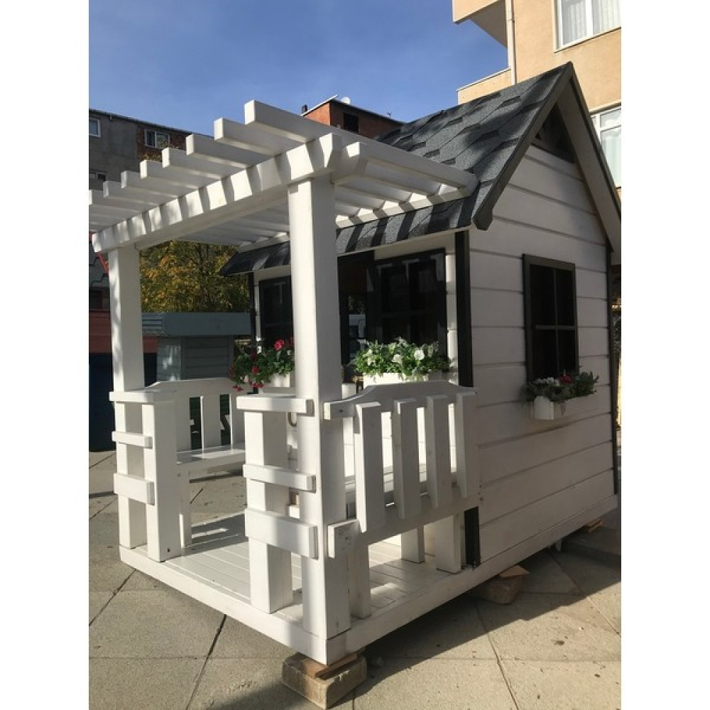 Karva Ahşap Çocuk Oyun Evi Teraslı Bebek Oyuncakları Fiyatı