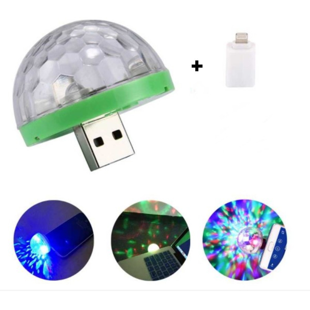 Karva Sese Duyarlı Mini Sihirli Disko Topu 4W LED USB Iphone Mikrofon Uyumlu Oto Seyahat Ürünleri Fiyatı