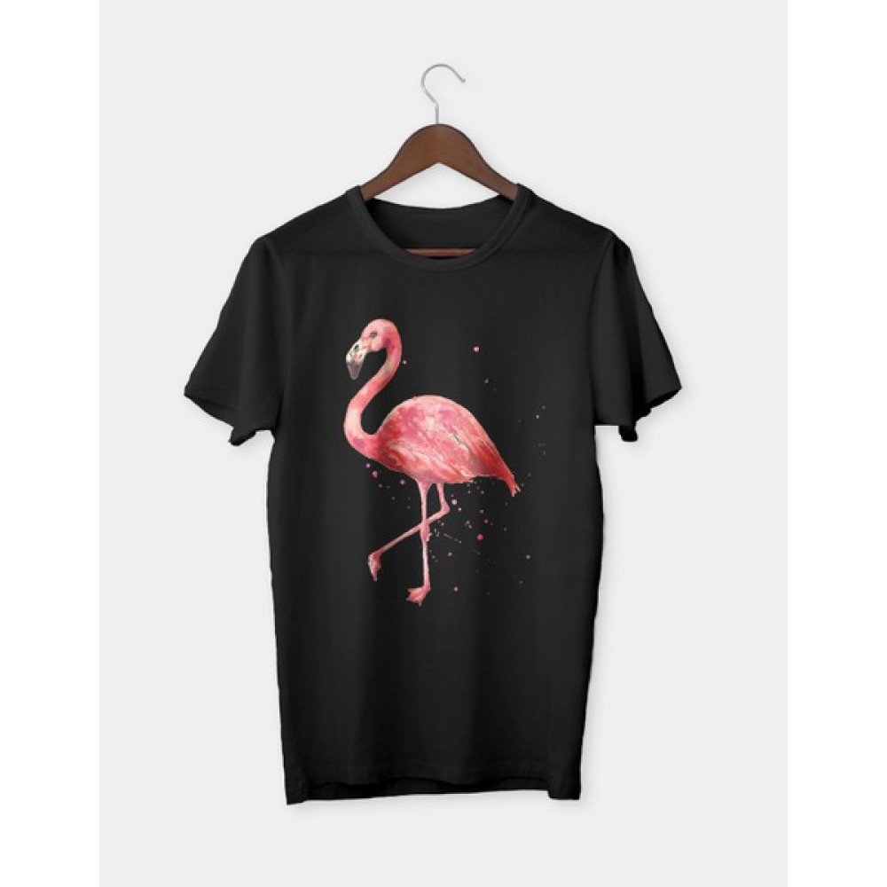 Karya Butik Flamingo Unisex Siyah Tişört Erkek T-shirt Fiyatı