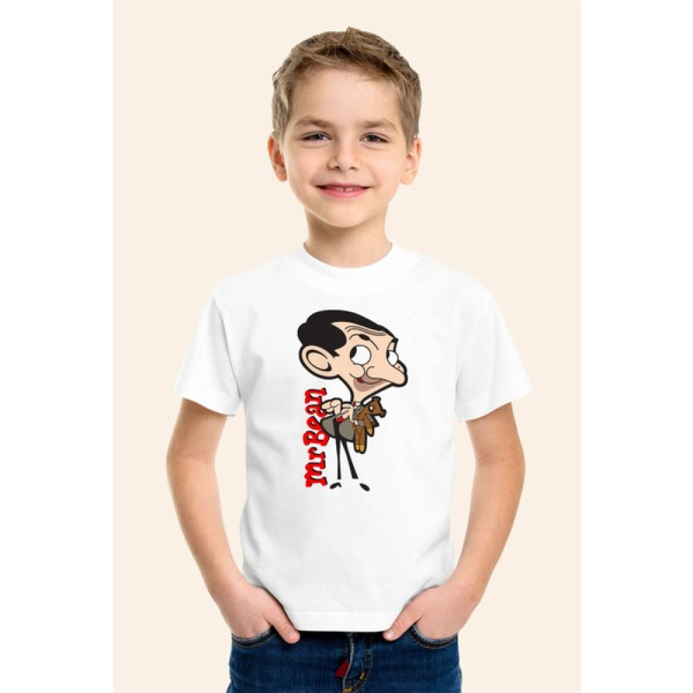 Karya Butik Mr Bean Baskılı Beyaz Çocuk T-Shirt Erkek Çocuk T-shirt Fiyatı